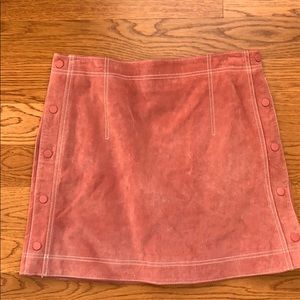 Mango Genuine Suede Skirt